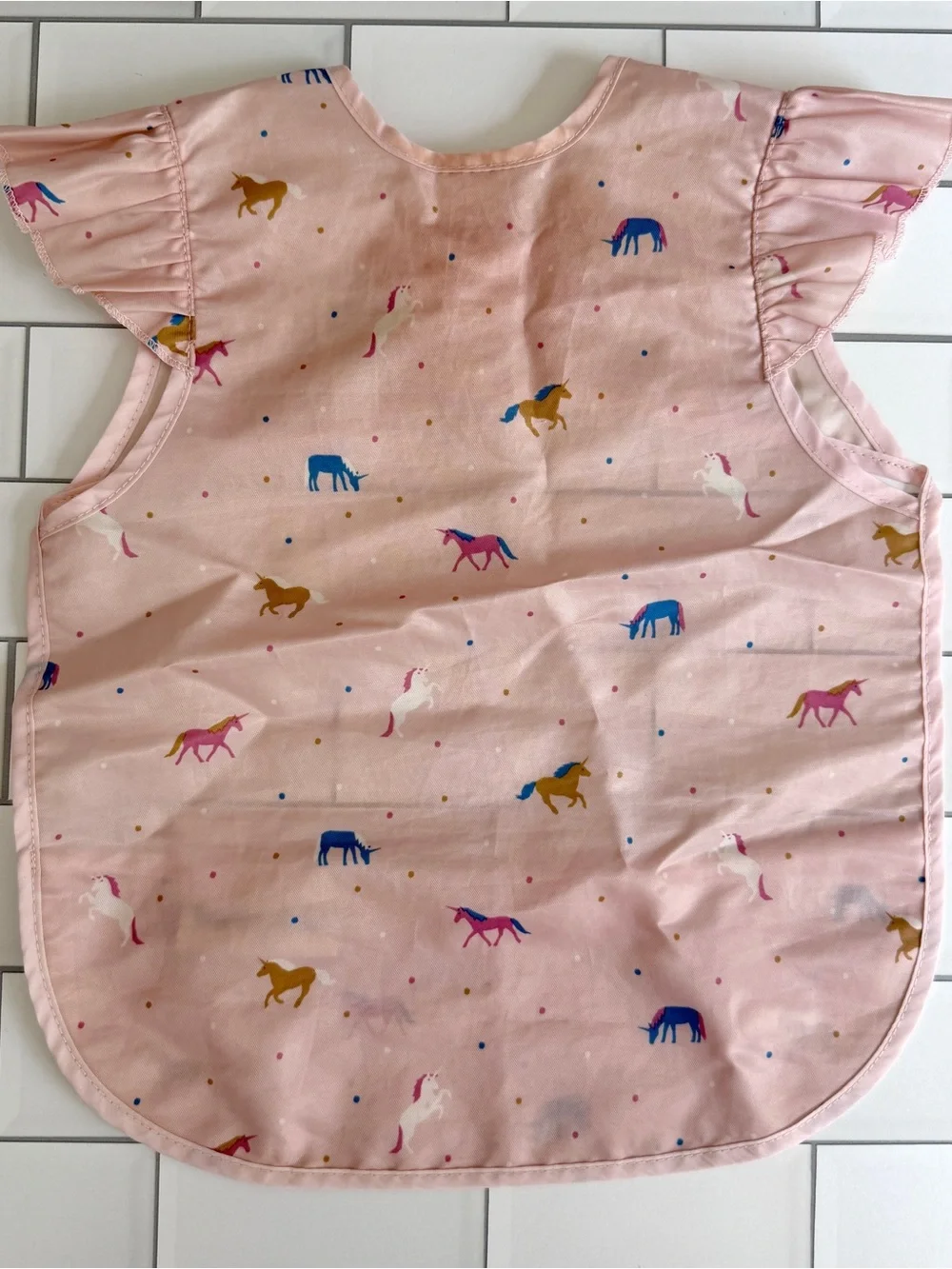 6-24M🫟 Tiny Twinkle 5 Pack Waterproof Ruffle Apron Bibs Solids Floral Checkered